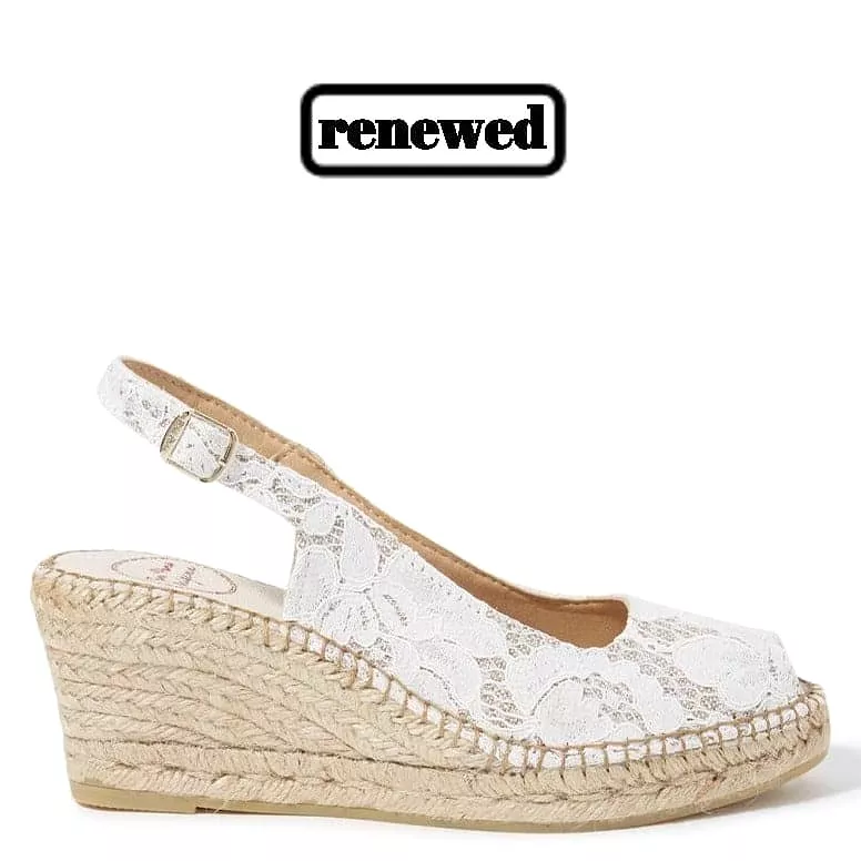 Renewed Emboidered Cotton Blend Wedge Espadrille for Women - Carol-JA