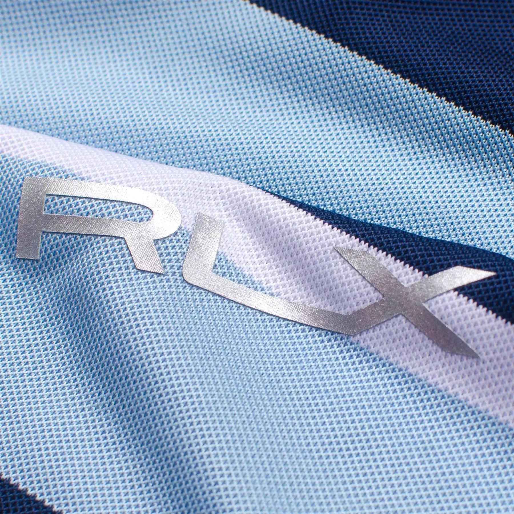 RLX Bold Stripe Performance Pique Powder Blue Multi - SS23