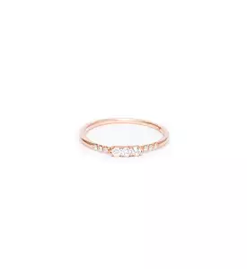 Rose Gold Three Diamond Equilibrium Ring