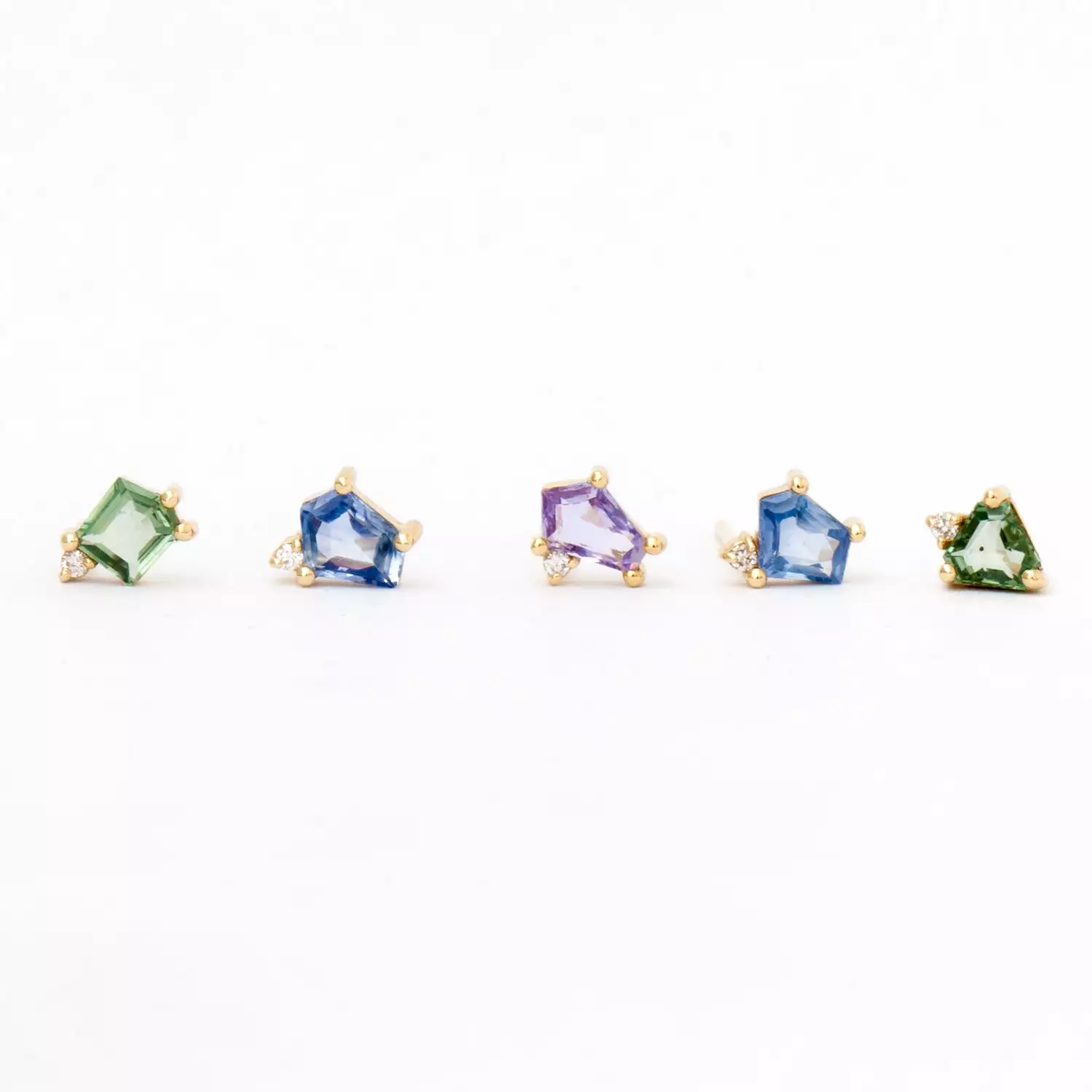 Sapphire Solo Mosaic Mix Stud