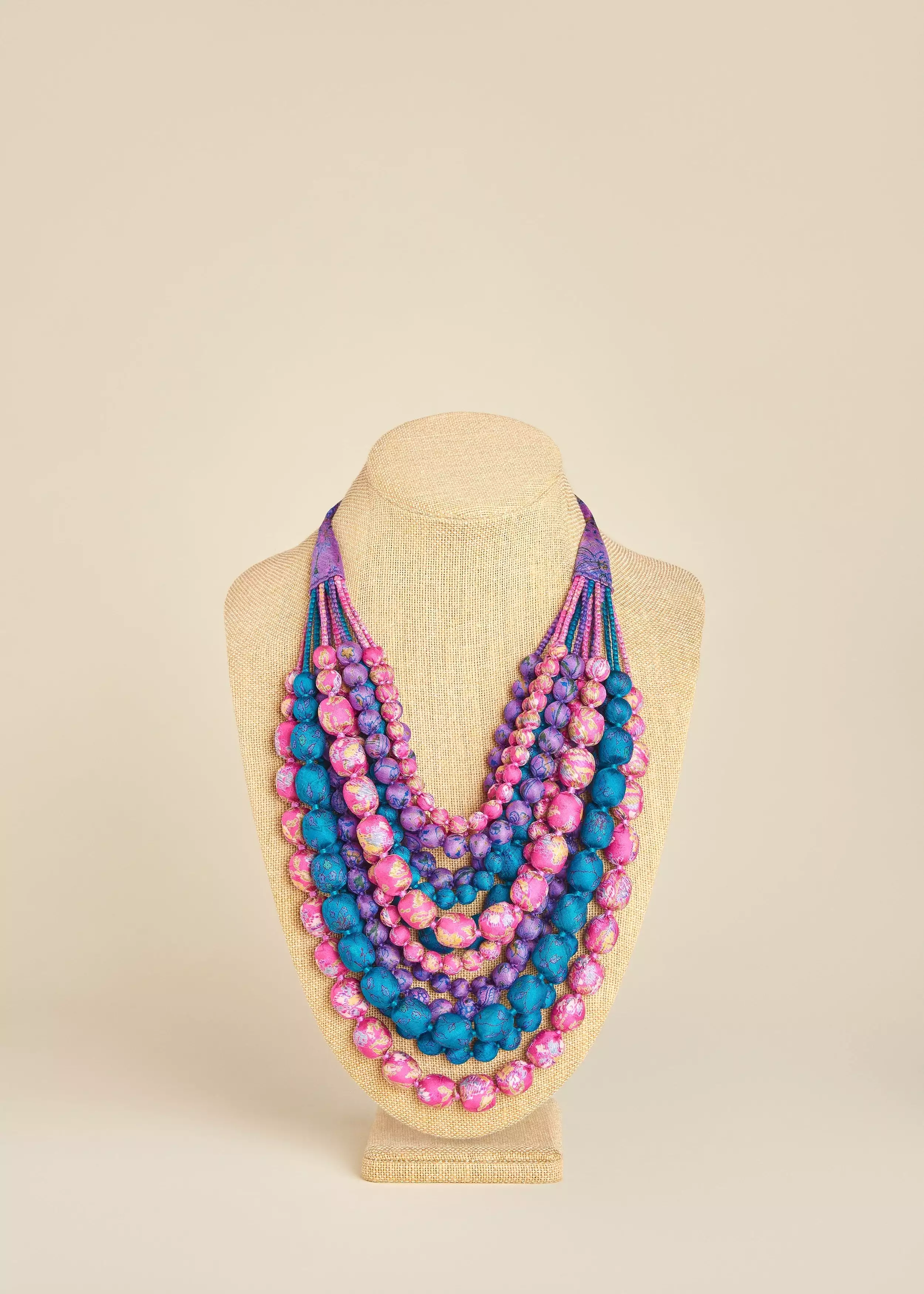 Sari Silk Mixed Necklace - 13 Strands