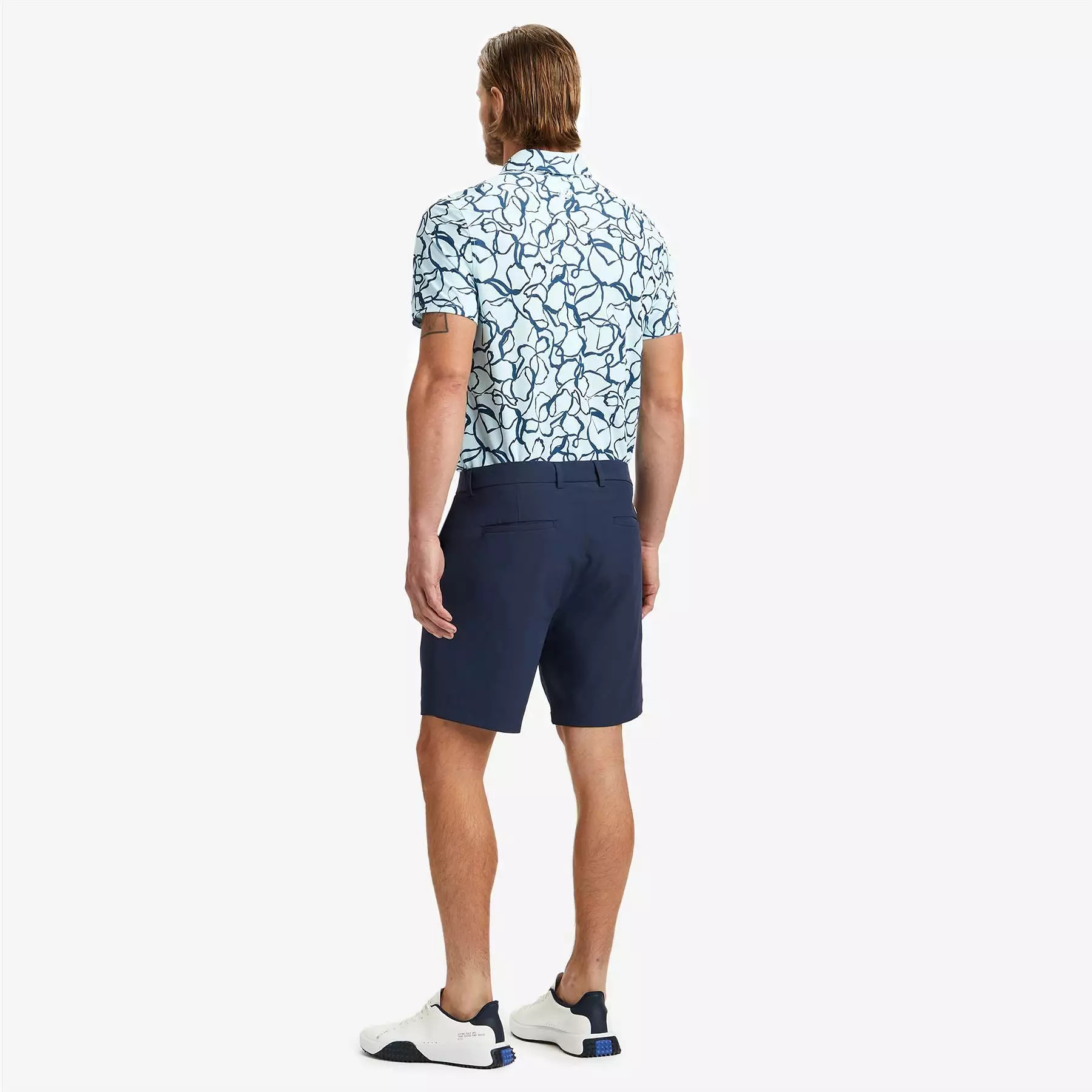 Scribble Floral Tech Pique Polo Daybreak Blue - SS24