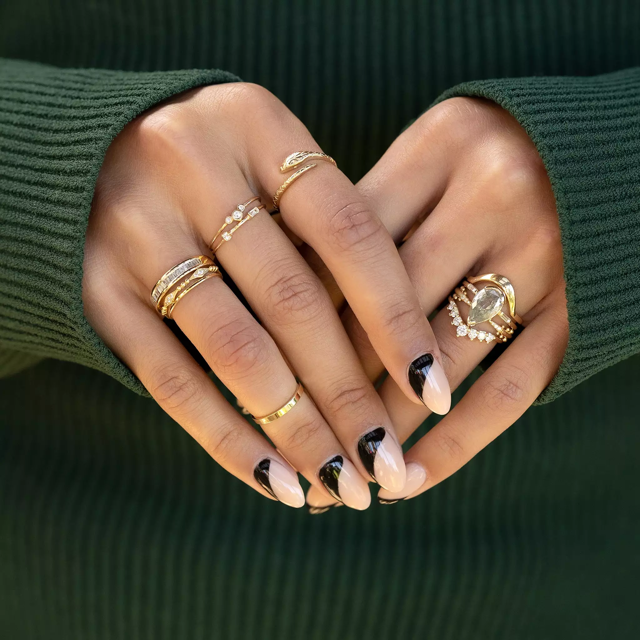 Spaced Baguette and Round Diamond Ring