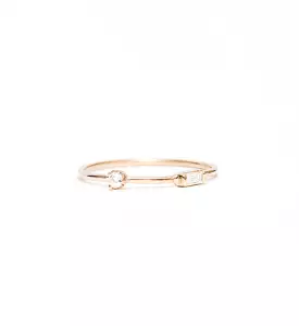 Spaced Baguette and Round Diamond Ring