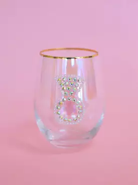 Stemless Wine Glass Rhinestone Ring