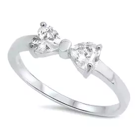 Sterling Silver CZ Bow Ring