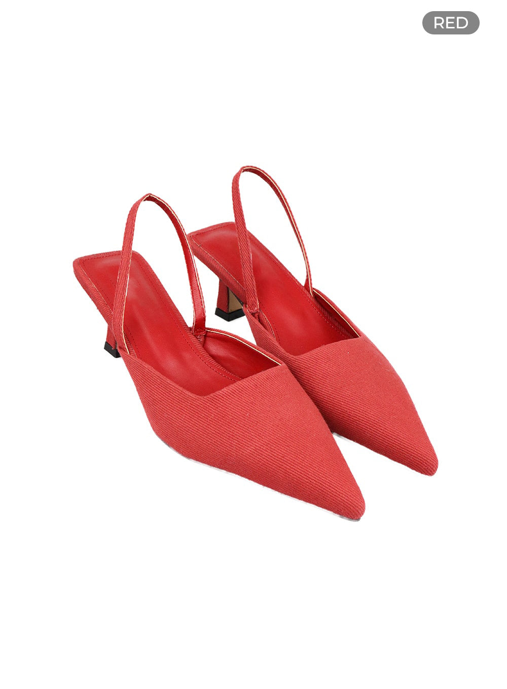 Suede Pointed Toe Slingback Kitten Heels OM426