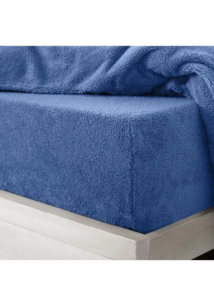 Teddy Fitted Sheet - Blue - King Size