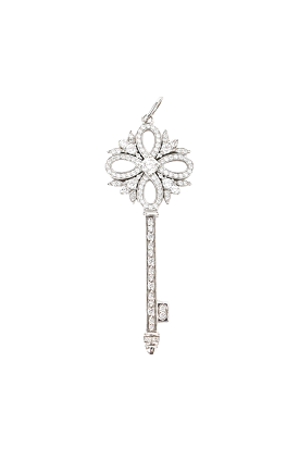 Tiffany & Co. Platinum Diamond Medium Victoria Key Pendant