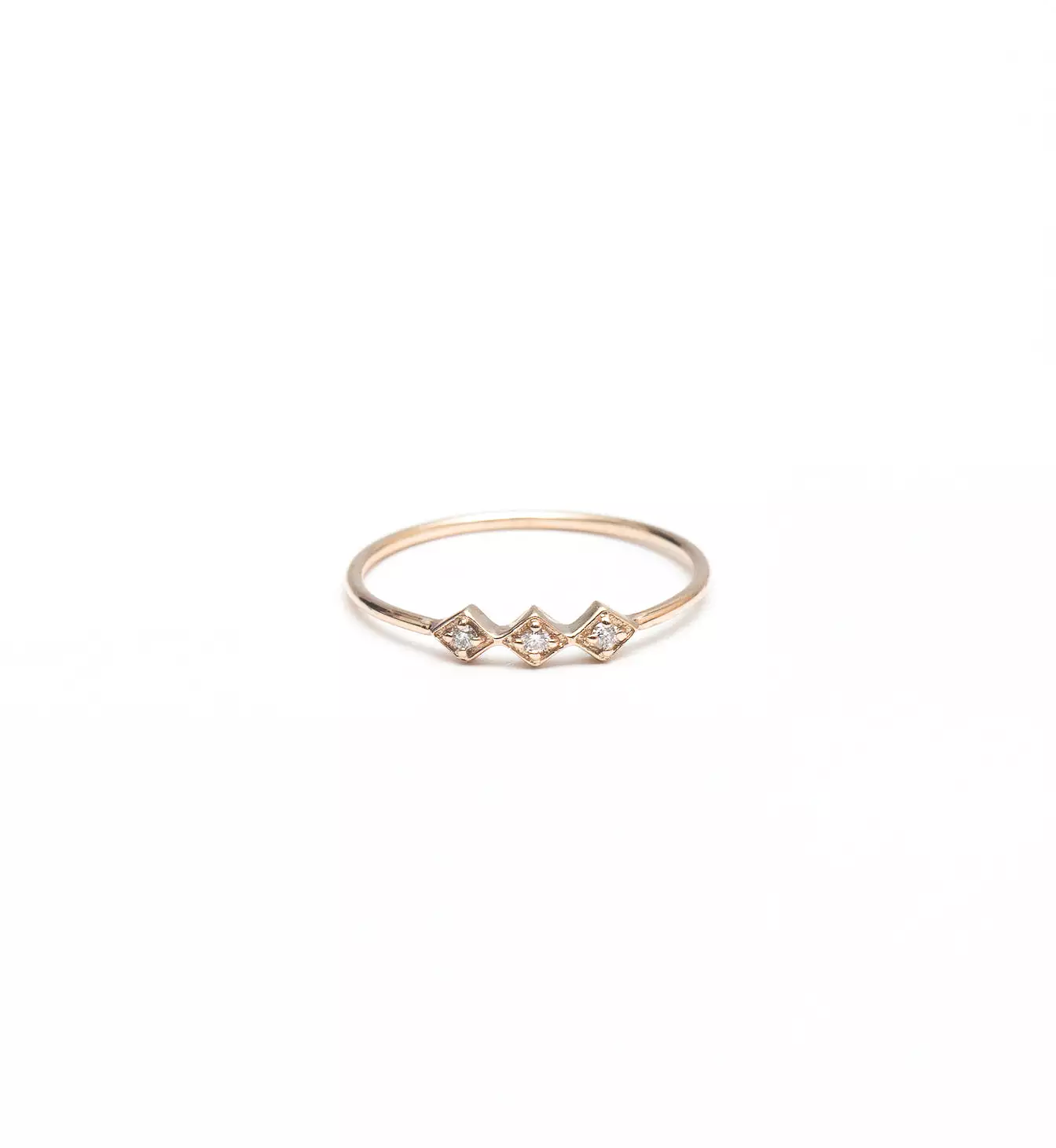 Tiny Diamond Shape Line Ring