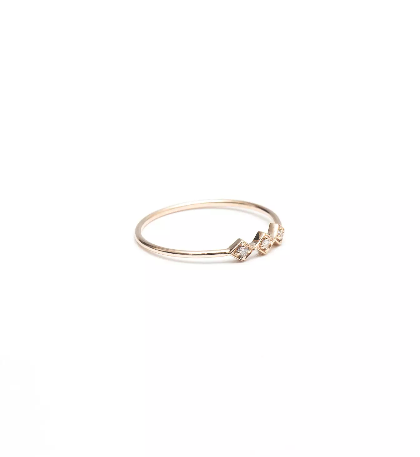 Tiny Diamond Shape Line Ring