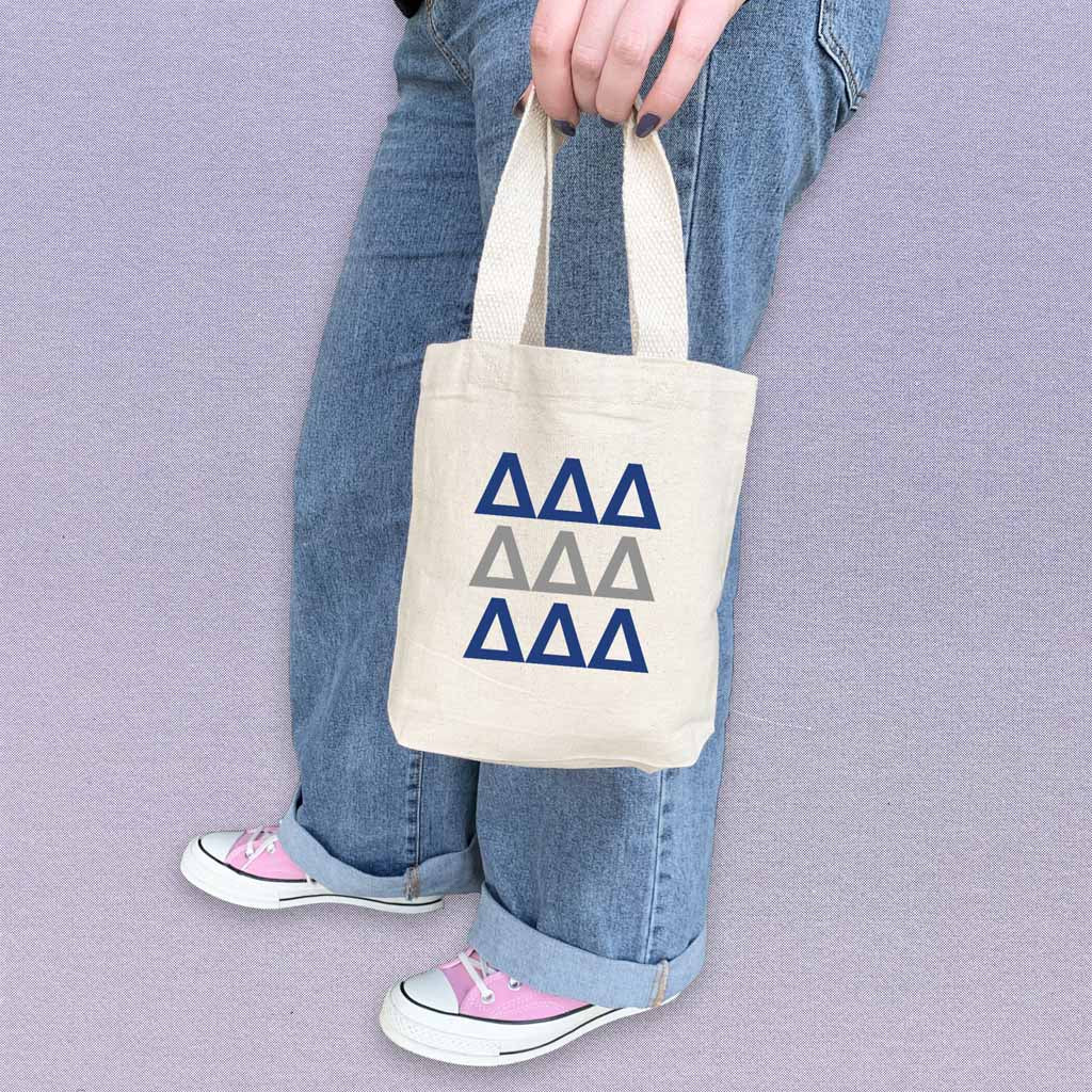 Tri Delta Sorority Greek Letters Mini Tote Gift Bag