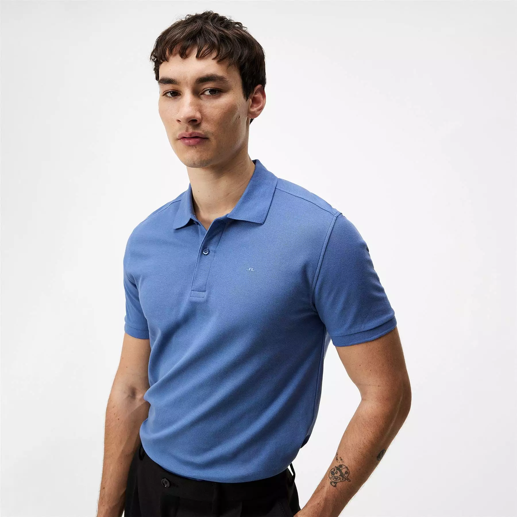 Troy Slim Fit Cotton Pique Polo Batik Bijou Blue - SS24