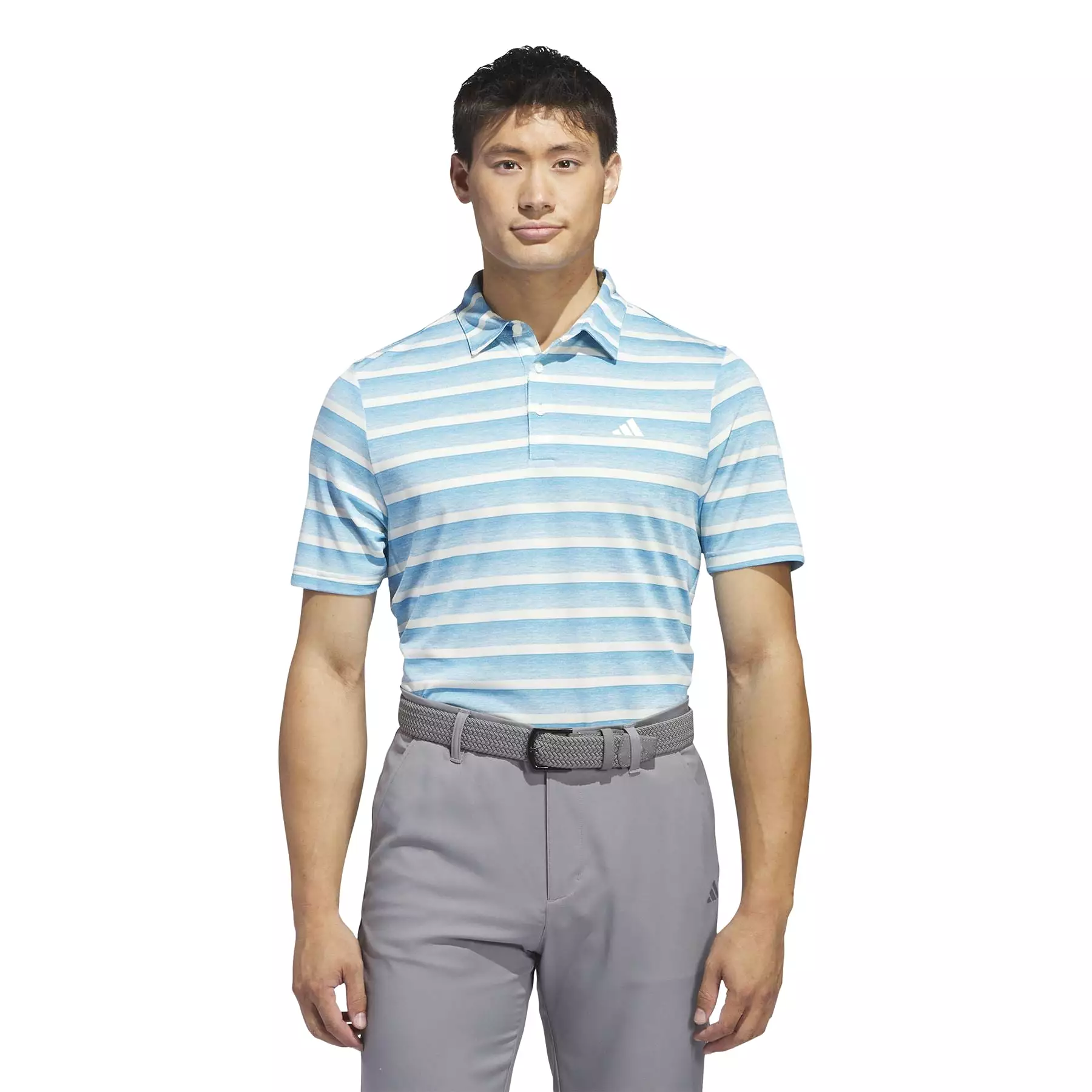 Two-Colour Stripe Regular Fit Pique Polo Blue/White - SS24