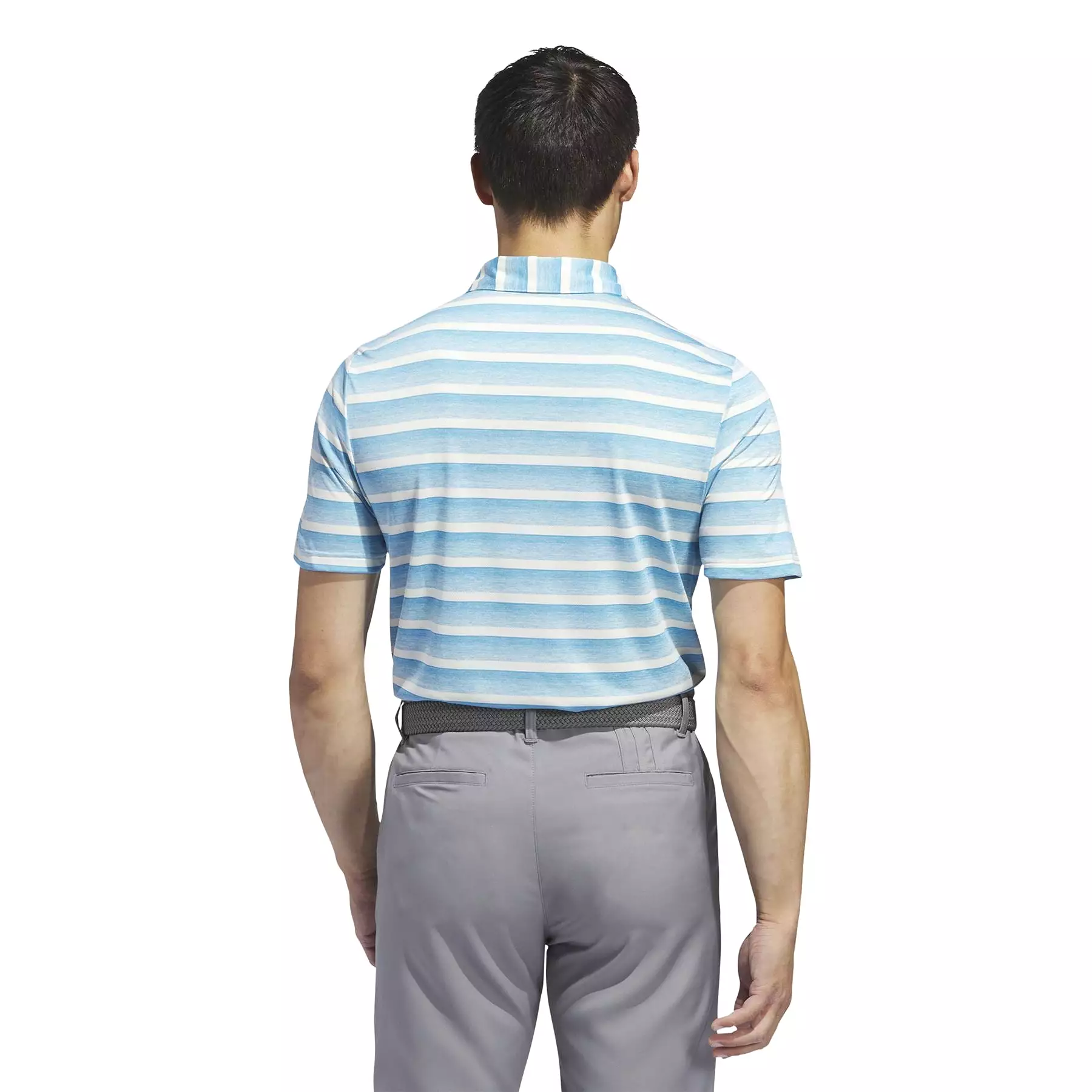 Two-Colour Stripe Regular Fit Pique Polo Blue/White - SS24