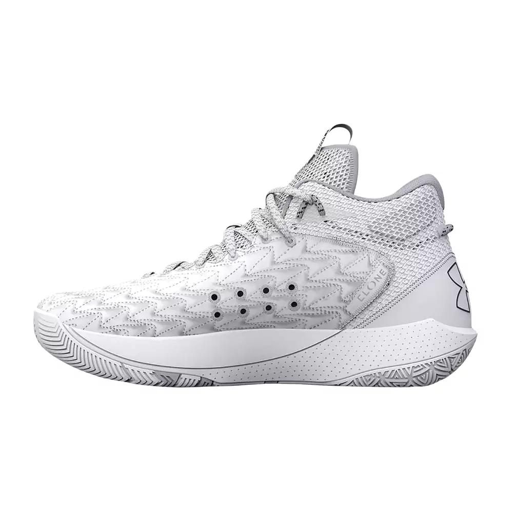 Under Armour Men's UA HOVR 5 Havoc Clone Basketball Shoes - White/Black