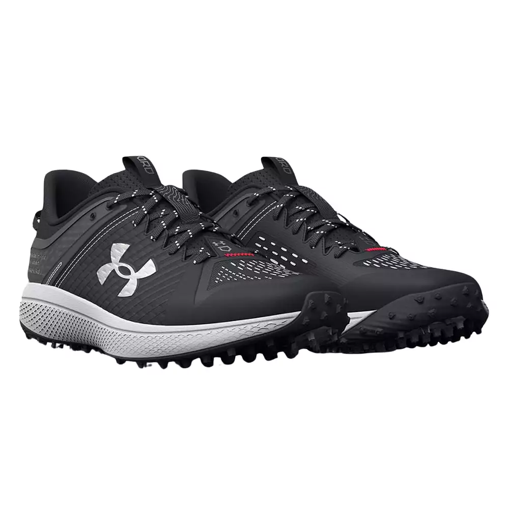 Under Armour Men's UA Yard Turf Baseball Shoes - Black/Black/White