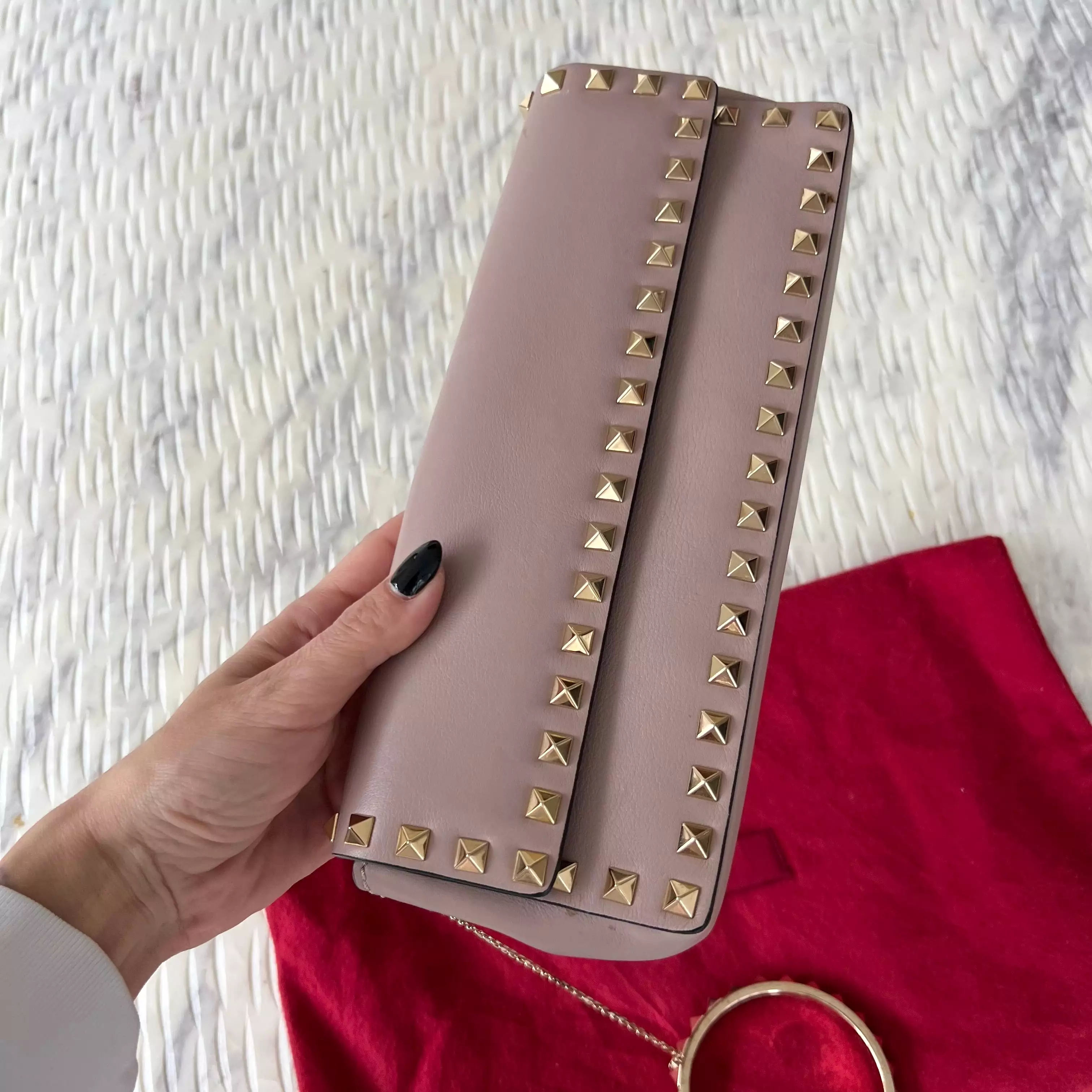 Valentino Garvani Rockstud Wristlet Clutch Bag