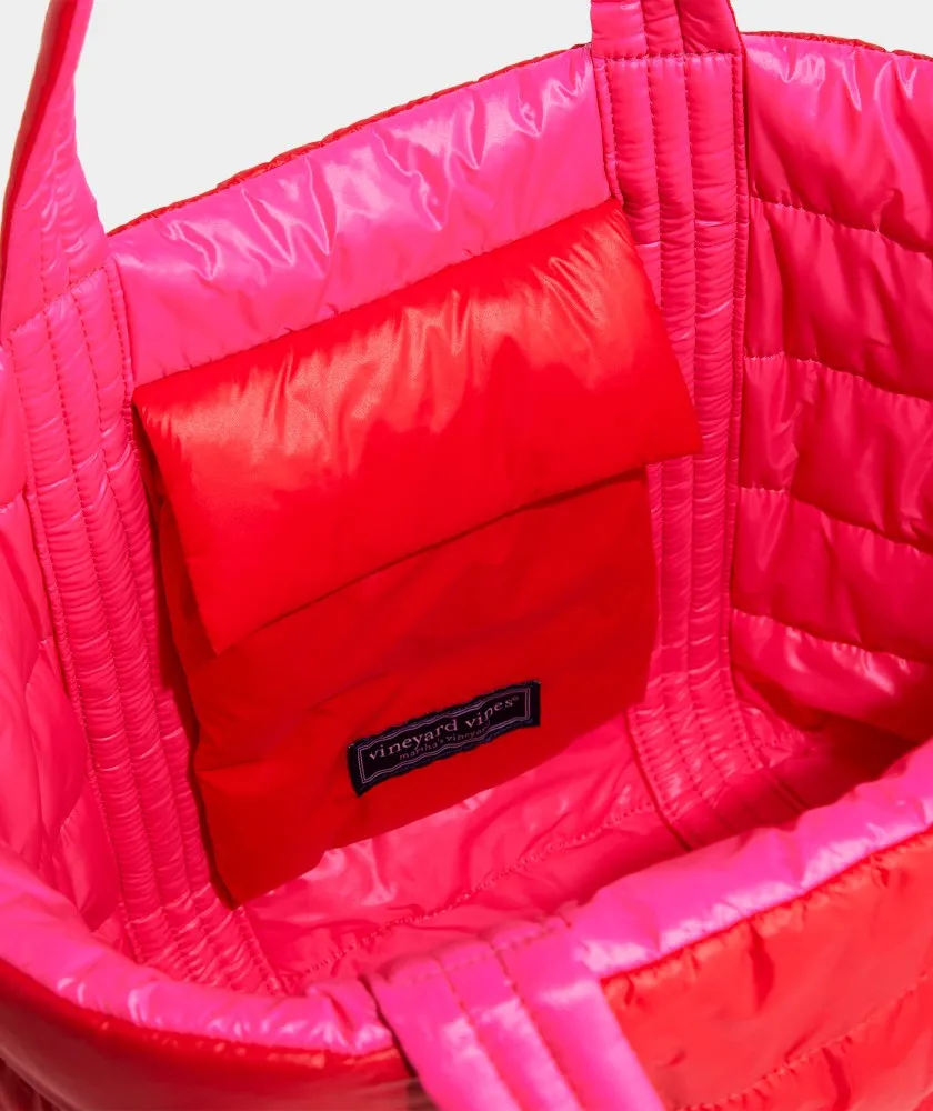 Vineyard Vines Reversible Quilted Puffer Tote Handbag