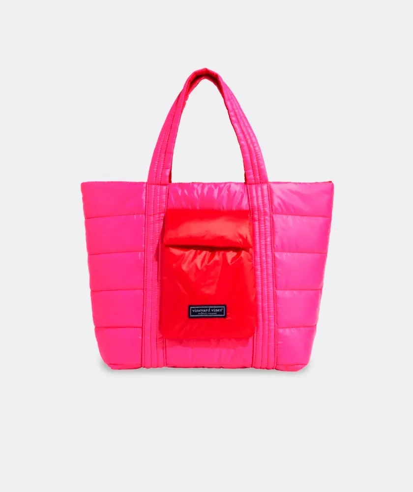 Vineyard Vines Reversible Quilted Puffer Tote Handbag