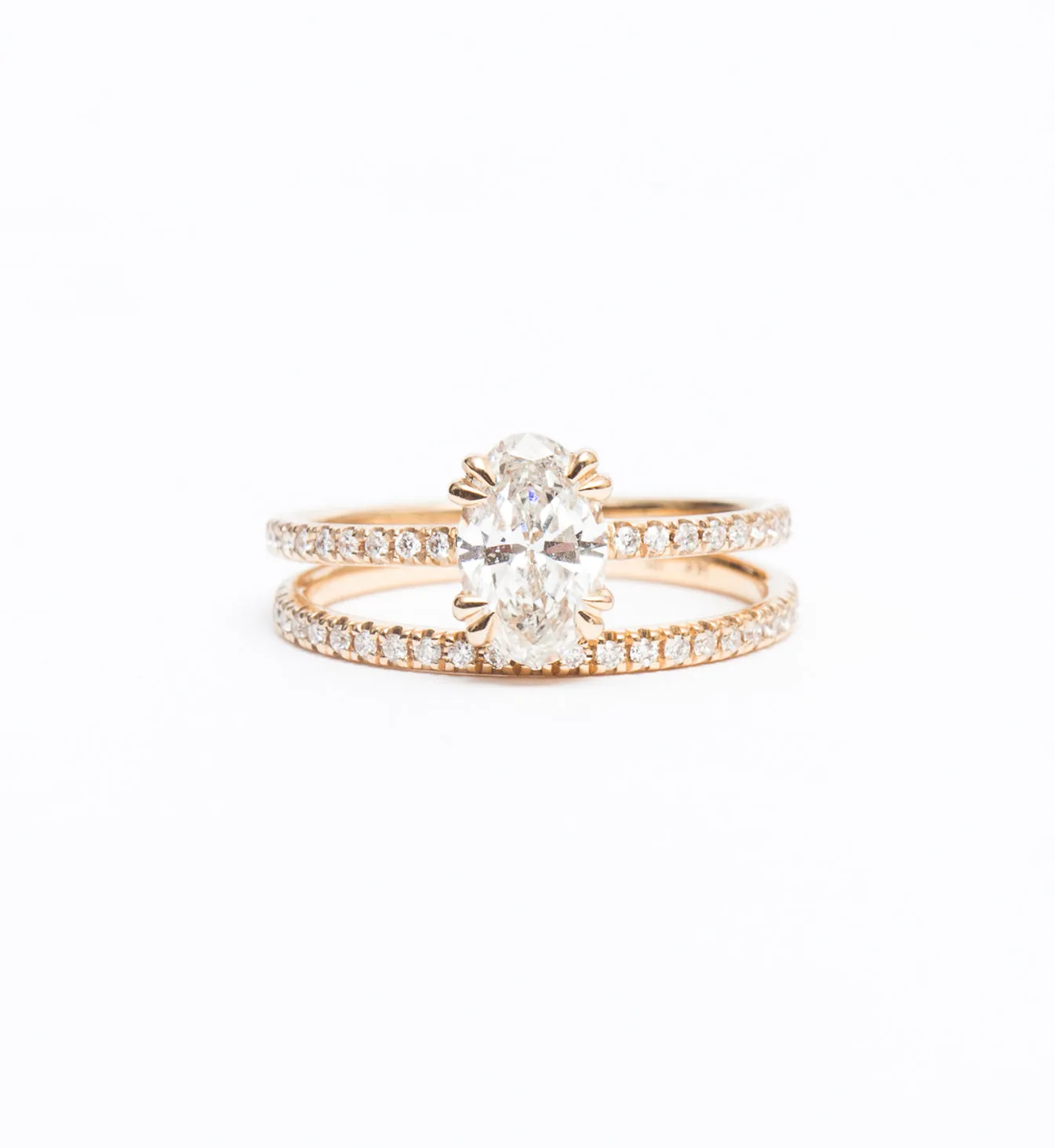 White Diamond Eleonore Three-Quarter Pavé Band