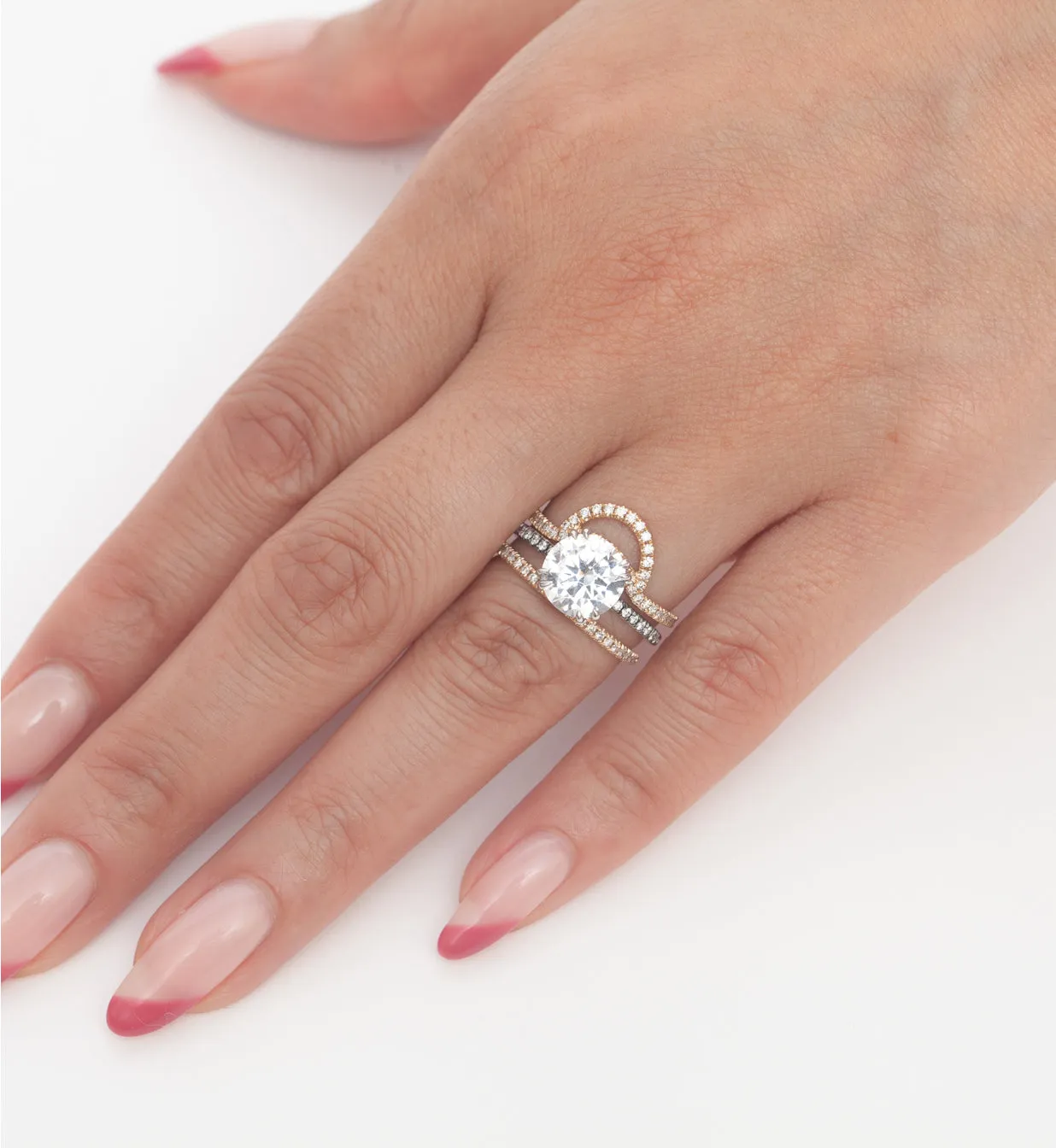 White Diamond Eleonore Three-Quarter Pavé Band