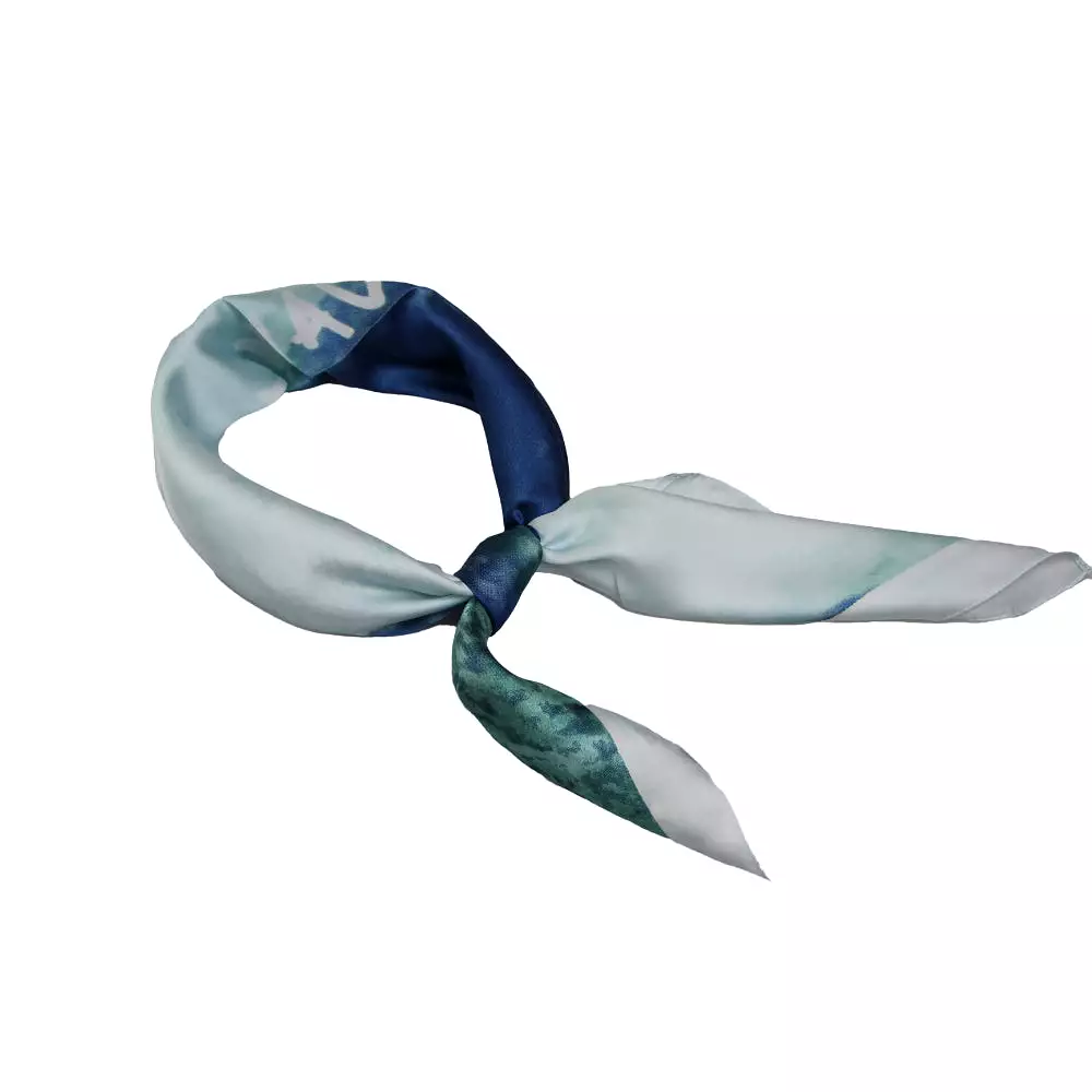 Womens Sea Wave Silk Feel Soft Neck Scarf